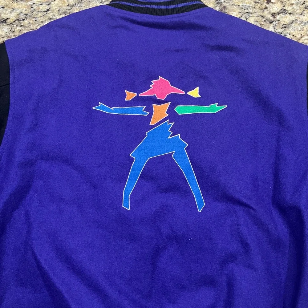 Vintage American Girl Varsity Jacket Purple Wool Blend Embroidered Bomber XL